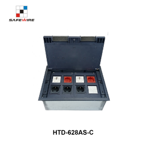 Safewire Htd-628-4524: 24 Ways 12 Modules 45*45mm Modules Floorbox, Plastic Box for Raised Floor or Concrete Floor (additional stainless steel box)