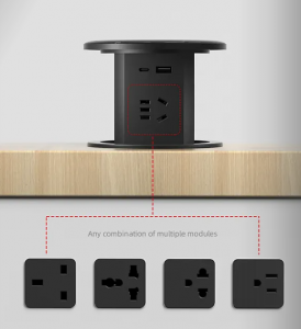 SafewireFz-VL-004: 4-Side Cylindrical Pneumatic Socket Wireless Charger, USB Charger and Outlets