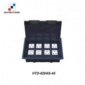 Safewire Htd-628-4524: 24 Ways 12 Modules 45*45mm Modules Floorbox, Plastic Box for Raised Floor or Concrete Floor (additional stainless steel box)