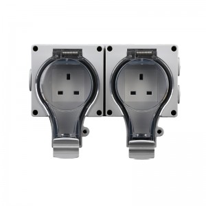 SA66-2S 2 Gang Germany IP66 Waterproof Socket Wall Socket Outdoor