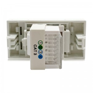 45*22.5mm Electrical Network Rj11 / Rj11 Telephone Socket Cat3