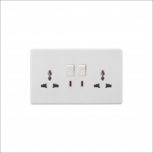 Double switched socket with neon 13A