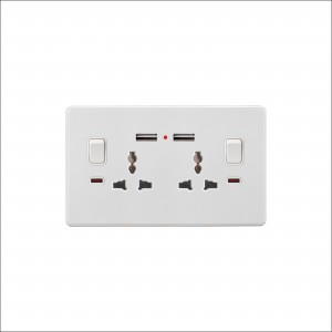 MF 2x13A socket with 2 USB Port 13A