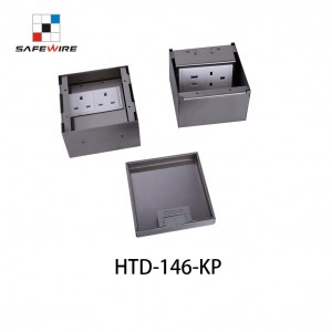 Safewire HTD-146-KP Series: Double Hinge Brass/SUS Stainless Lid, Floor Boxes with Panel of 146*146 mm