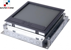 Safewire#SCF-Q01: 270*270mm*80mm 3 Compartment Galavanized Box for trunking system floorboxes