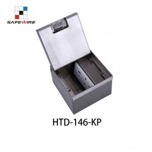 Safewire HTD-146-KP Series: Double Hinge Brass/SUS Stainless Lid, Floor Boxes with Panel of 146*146 mm