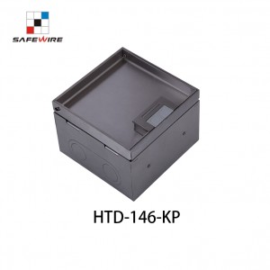 Safewire HTD-146-KP Series: Double Hinge Brass/SUS Stainless Lid, Floor Boxes with Panel of 146*146 mm