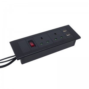 Extension Power Strip with Dual USB AC Electrical Socket/Clamped Socket