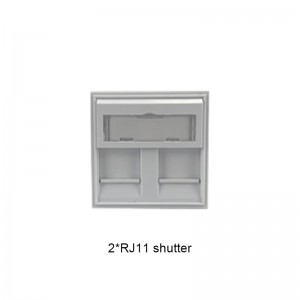 Double single socket with 2*RJ11 shutter