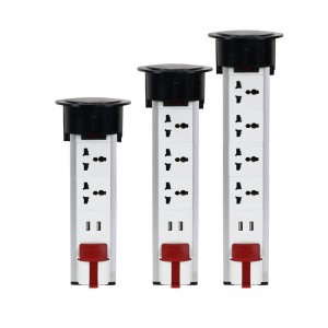 Vertical Power Socket/Cylindrical Liftable Pop up with USB