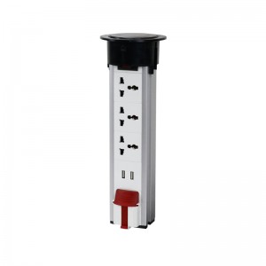 Vertical Power Socket/Cylindrical Liftable Pop up with USB