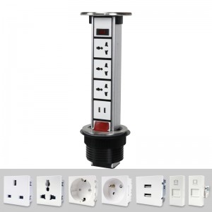 Aluminium Alloy Material Conference Table Socket Vertical Plug Socket/Liftable Socket