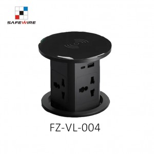 SafewireFz-VL-004: 4-Side Cylindrical Pneumatic Socket Wireless Charger, USB Charger and Outlets