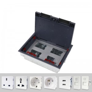Htd-626as/Ss/Sp-120 Stainless Box Underfloor Socket with 16 Ways 45*45mm Modules
