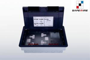 Safewire #HTD-627B-90 3/4 Compartment floorbox CE/CB/UKCA certificated raised & screed floorboxes