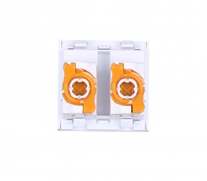 45*45mm RJ45 utp cat6 toolless 2 port