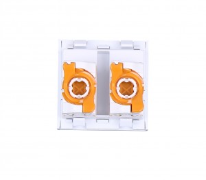 45*45mm RJ45 utp cat6 toolless 2 port