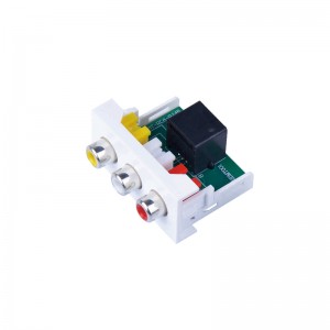 45*22.5mm Video Socket & Audio Socket 1/2/3 RCA with RJ45 Jack Modules