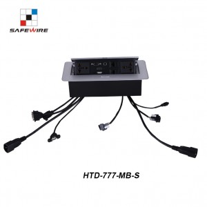 HTD-517-MB-S & Multi-Functional Pop-Up Desk Top Socket Factory Direct Zinc