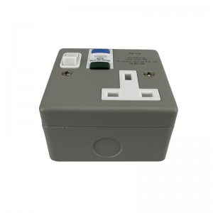 RCD 13A Metal Switch Single RCD Metal Socket, Switched