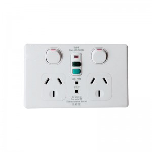 Twin RCD Plastic Socket, Unswitched
