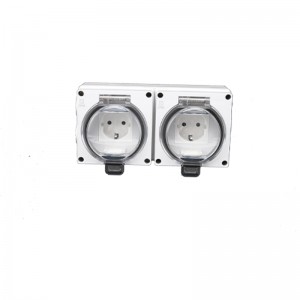 2 Gang Germany IP66 Waterproof Socket Wall Socket Outdoor