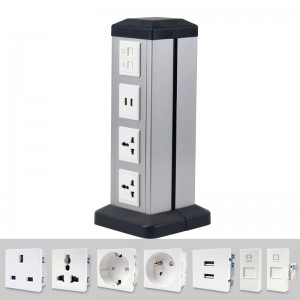 Silver Color Data and Power Poles/Vertical Electrical Socket/Garden Socket Pillar