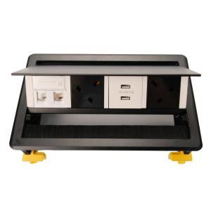 Safewire# FZ-ZSG-B Flip-top Desk table  Power Outlet+Data Outlet or USB