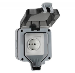 913SPF-G BS Standard 1 Gang IP66 Outdoor CE & UKCA certificate socket inside