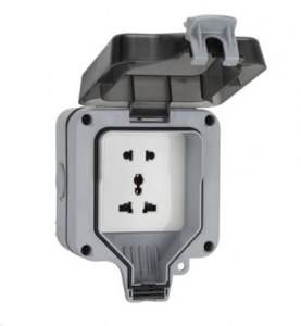 913SPF-G BS Standard 1 Gang IP66 Outdoor CE & UKCA certificate socket inside