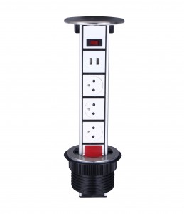 Aluminium Alloy Material Conference Table Socket Vertical Plug Socket/Liftable Socket